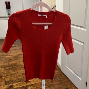 3/4 sleeve burnt orange sweater